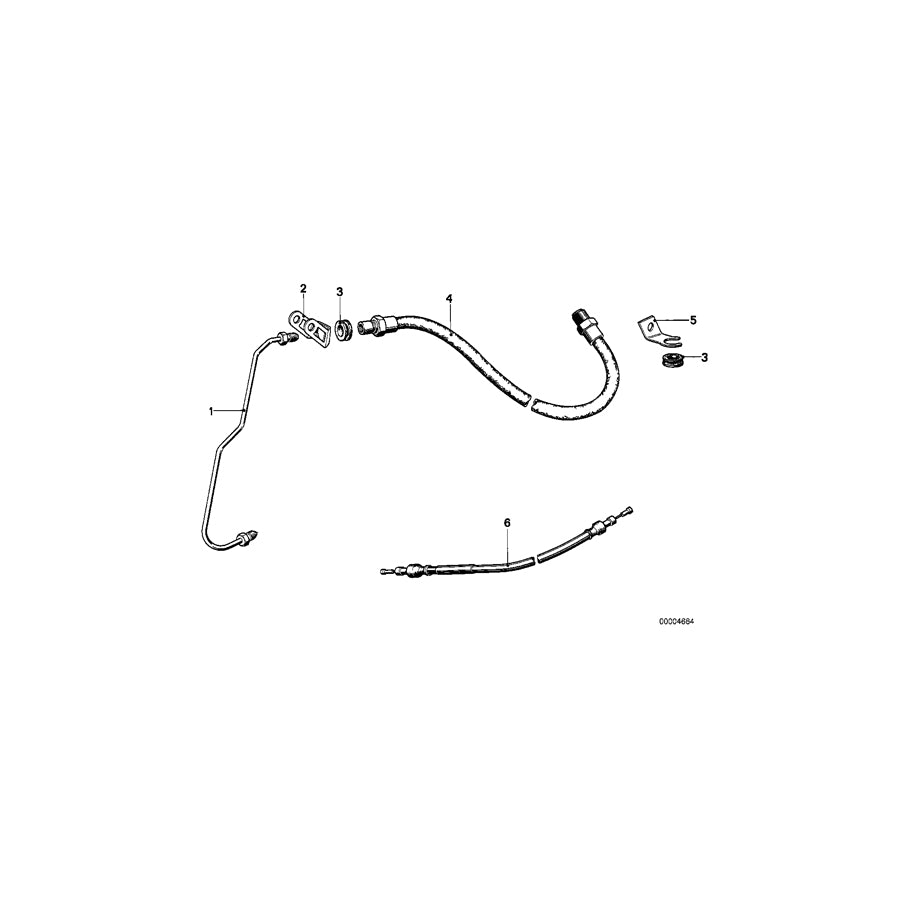 Genuine BMW 32731234400 Brake Cable Assembly L=653MM,D=6MM (Inc. R75/6, R90S & R90/6) | ML Performance UK