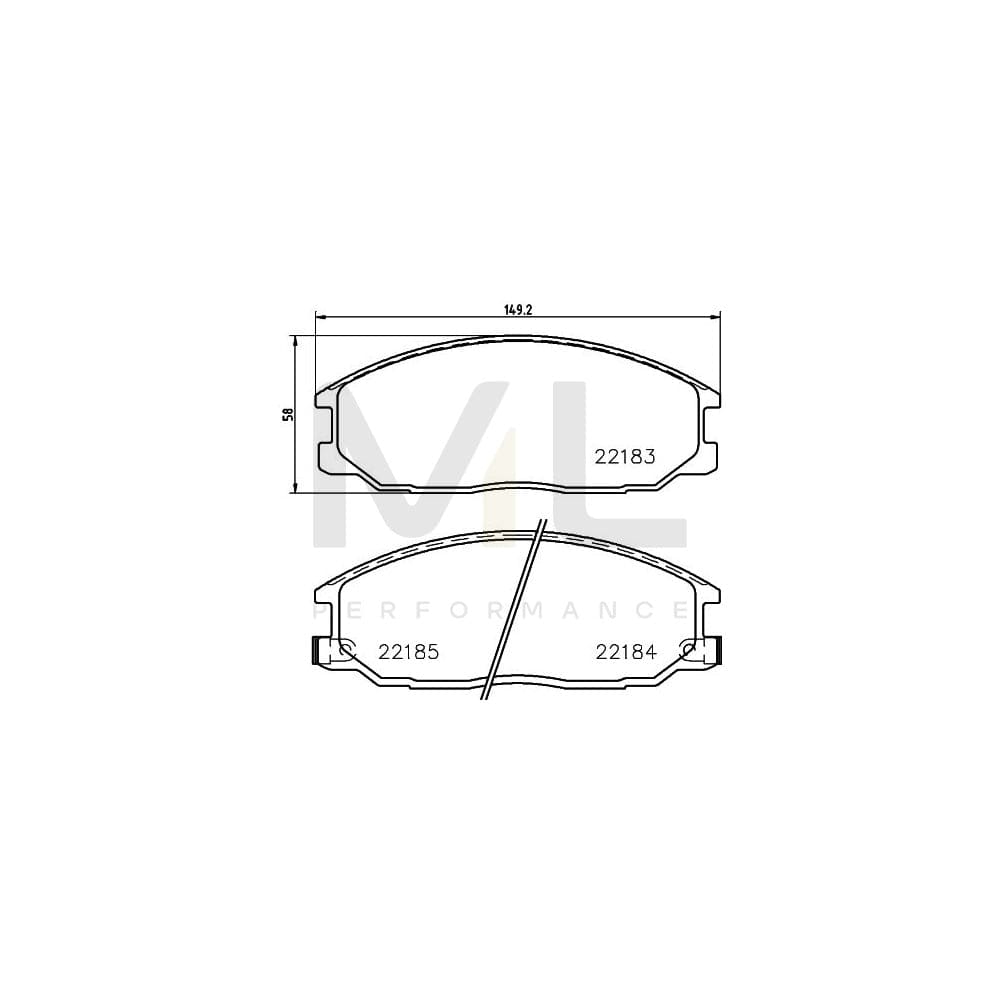 Hella 8DB 355 023-281 Brake Pad Set With Acoustic Wear Warning | ML Performance Car Parts