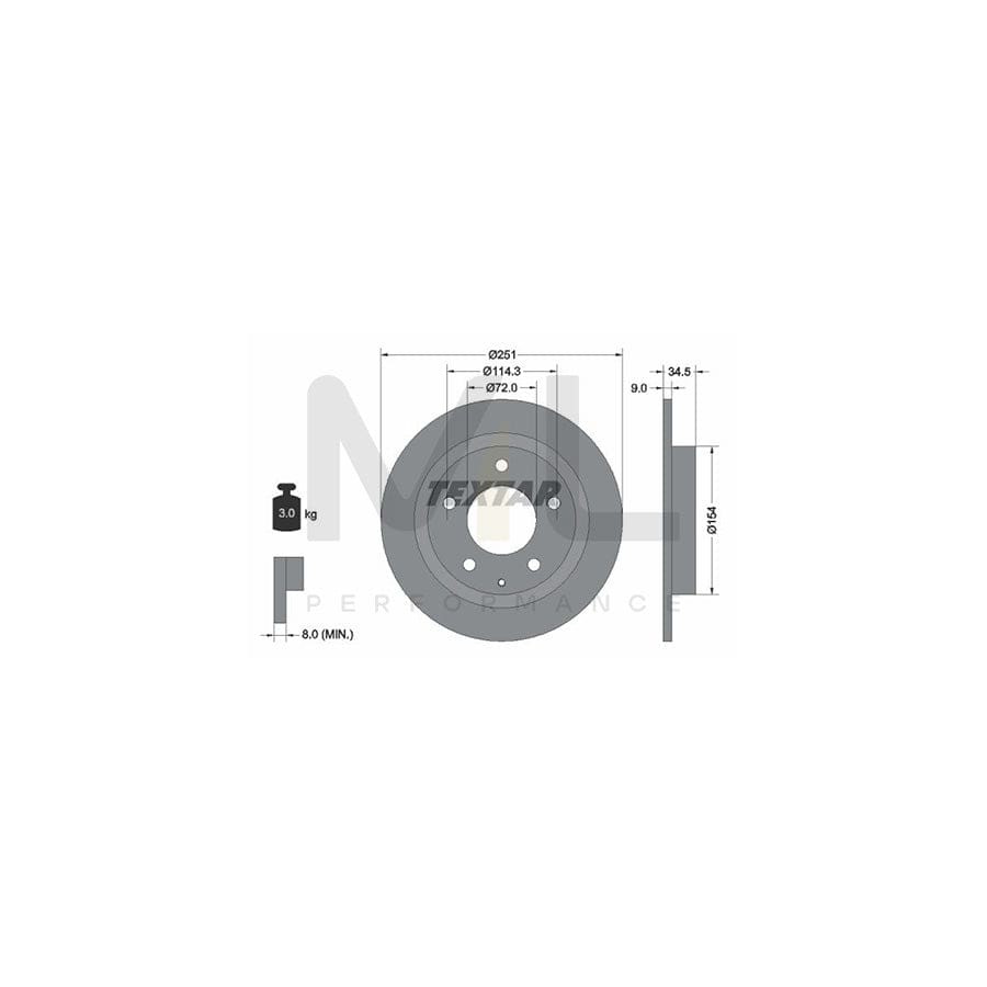 TEXTAR 92169300 Brake Disc for MAZDA 323F V Hatchback (BA) Solid, without wheel hub, without wheel studs | ML Performance Car Parts