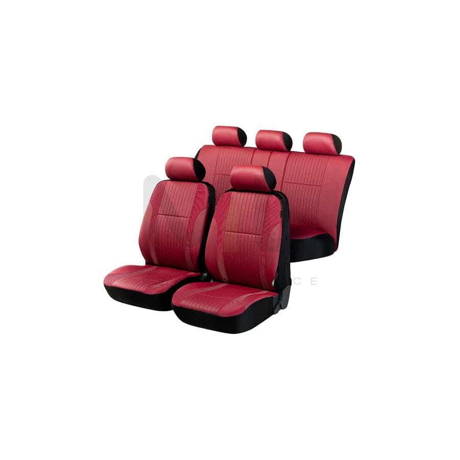 WALSER ZIPP IT Deluxe 11987 Car seat cover Red, Leatherette, Polyester, Front and Rear | ML Performance Car Parts