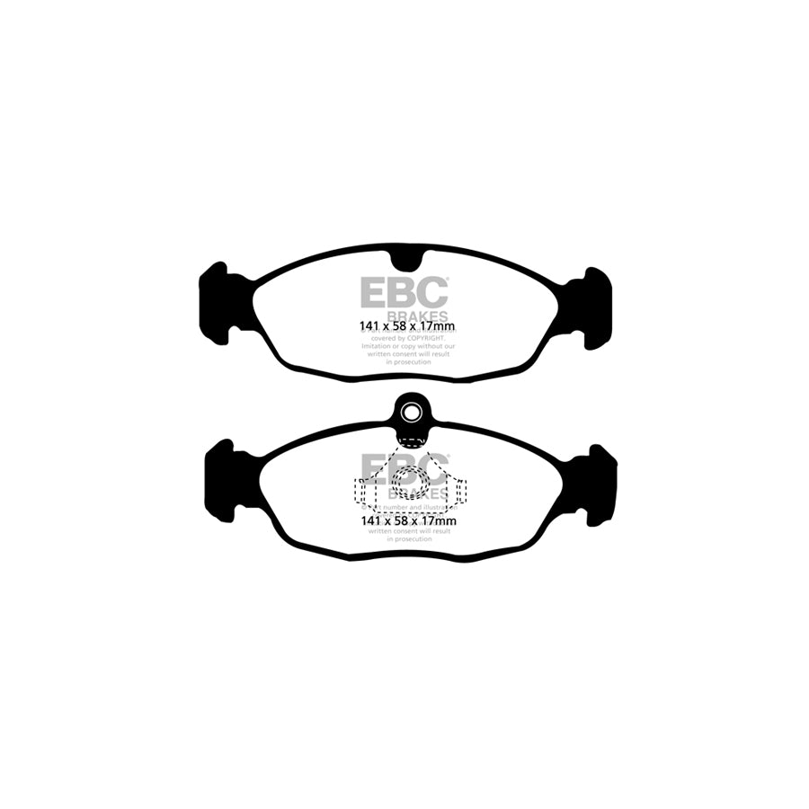 EBC PD08KR021 Aston Martin Daimler Jaguar Yellowstuff Rear Brake Pad & USR Disc Kit - ATE Caliper 2 | ML Performance UK Car Parts