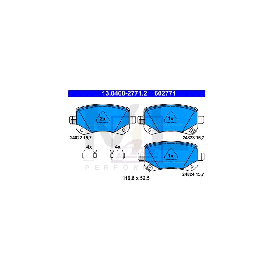 ATE 13.0460-2610.2 Brake pad set excl. wear warning contact, prepared for wear indicator, with brake caliper screws | ML Performance Car Parts