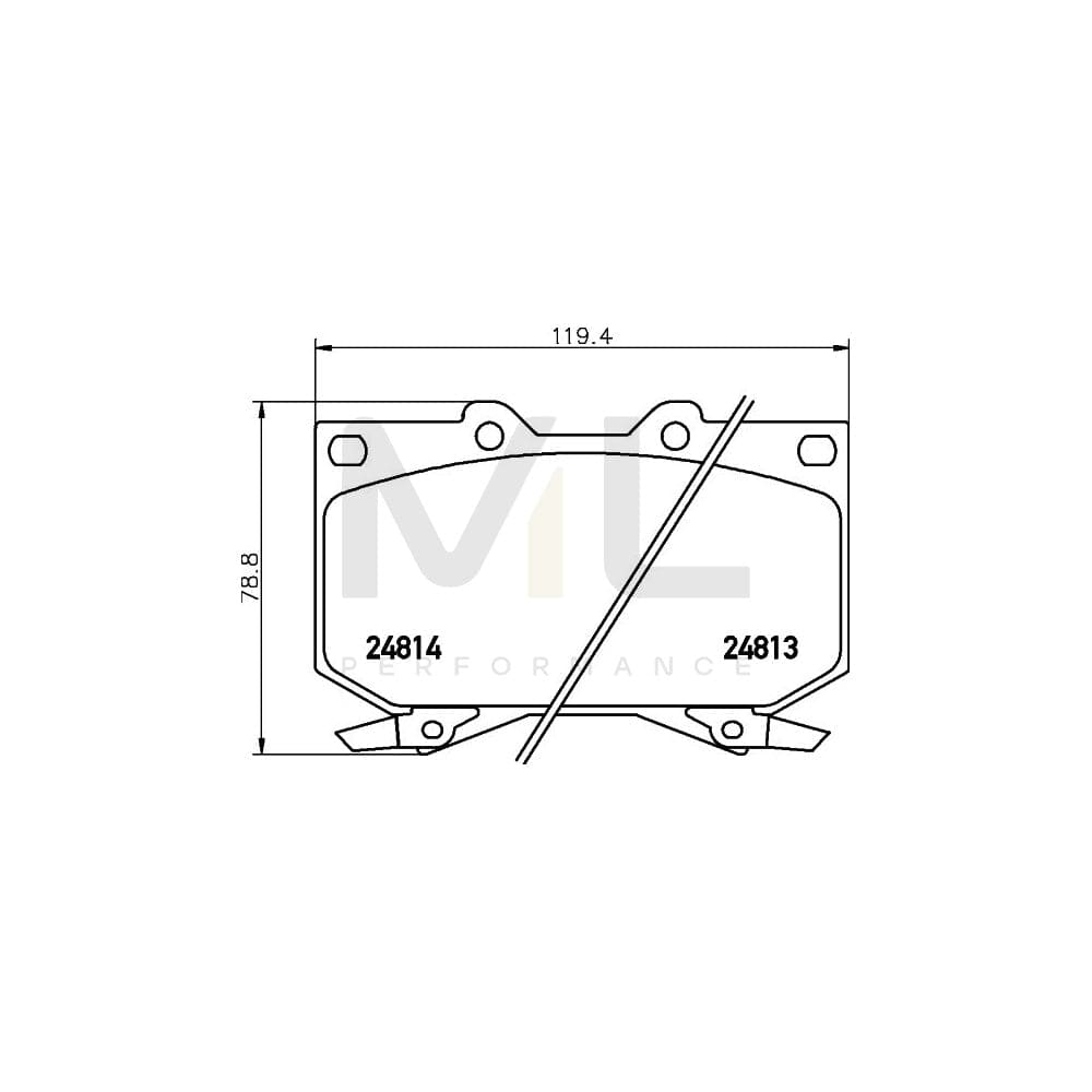 Hella 8DB 355 014-711 Brake Pad Set For Toyota Tundra I Pickup (Xk30, Xk40) With Acoustic Wear Warning | ML Performance Car Parts