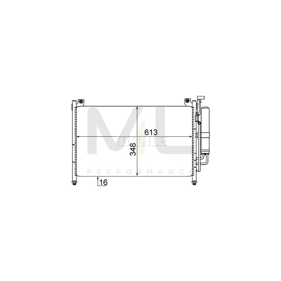 MAHLE ORIGINAL AC 609 000S Air conditioning condenser for MAZDA 2 Hatchback (DE, DH) with dryer | ML Performance Car Parts