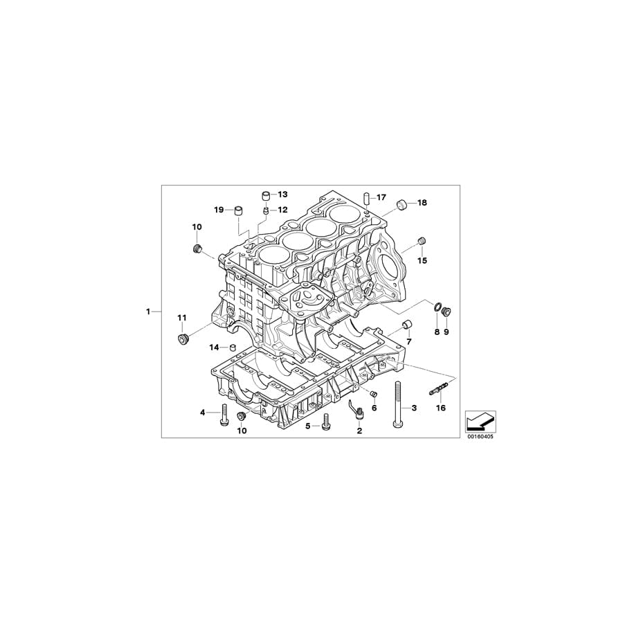 Genuine BMW 11110390502 E87 E90 Engine Block With Piston (Inc. 116i & 316i) | ML Performance UK Car Parts