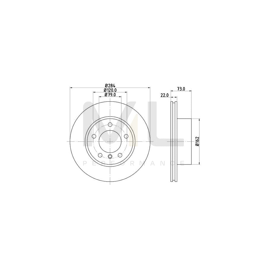 HELLA PRO High Carbon 8DD 355 129-391 Brake Disc Internally Vented, Coated, High-carbon, without wheel hub, without wheel studs | ML Performance Car Parts