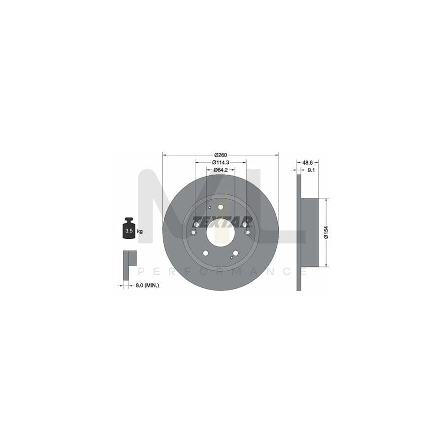 TEXTAR PRO 92227603 Brake Disc Solid, Coated, without wheel hub, without wheel studs | ML Performance Car Parts