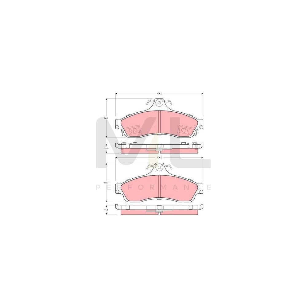 TRW Gdb4043 Brake Pad Set For Chevrolet Caprice Incl. Wear Warning Contact | ML Performance Car Parts