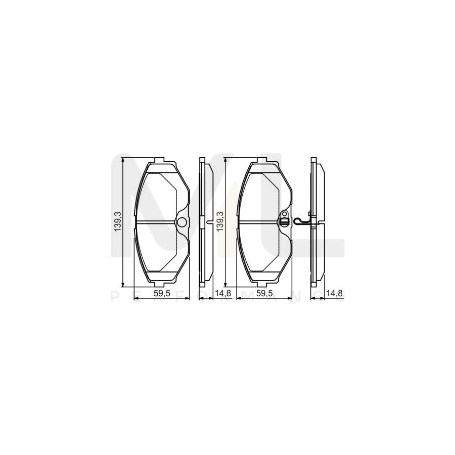 Bosch 0986495147 Brake Pad Set With Acoustic Wear Warning, With Mounting Manual BP1473 | ML Performance Car Parts