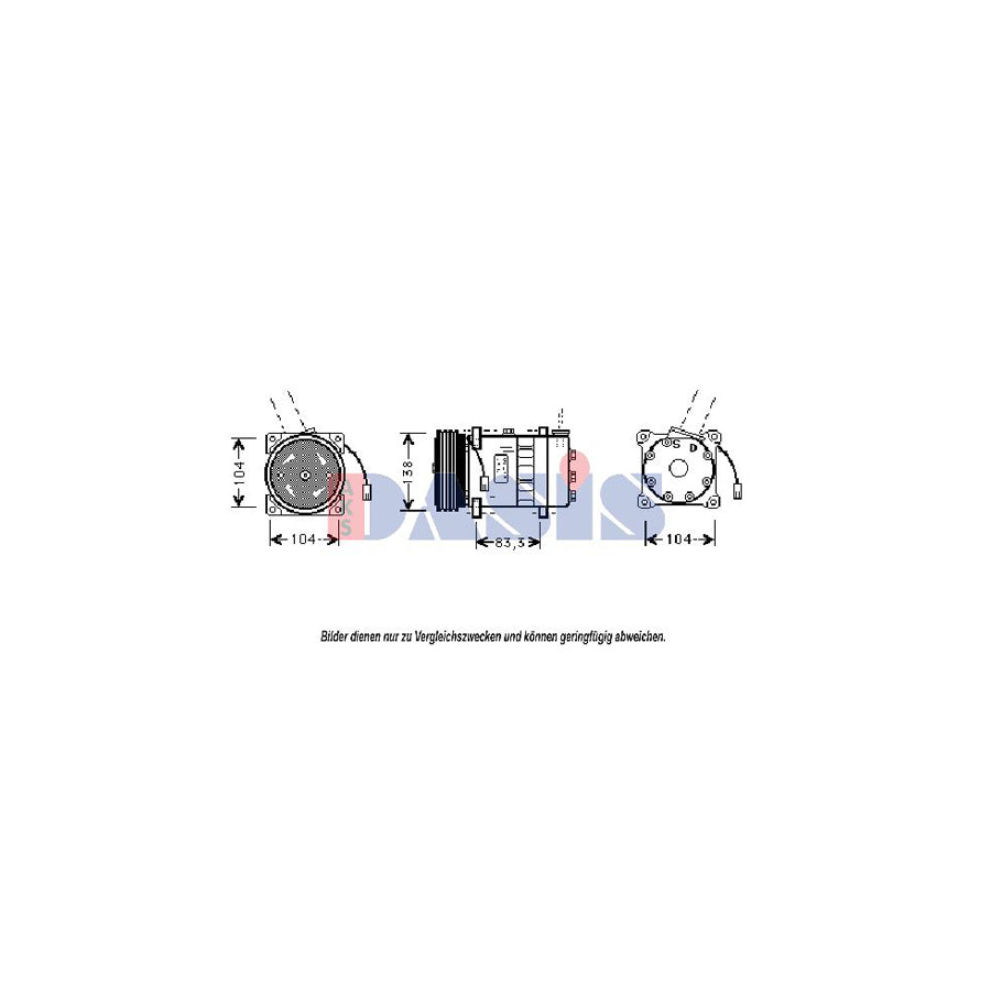 AKS Dasis 853210N Compressor, Air Conditioning For Alfa Romeo 155 (167) | ML Performance UK