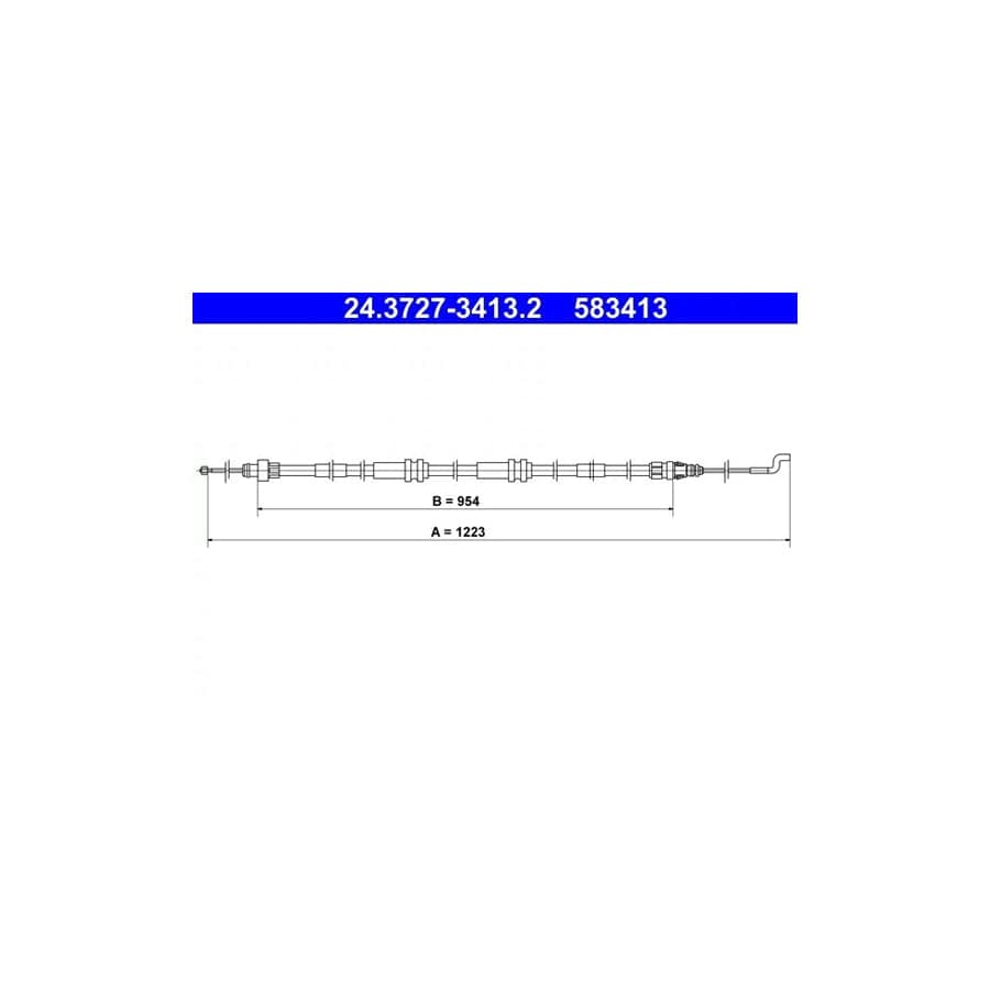 ATE 24.3727-3413.2 Hand Brake Cable