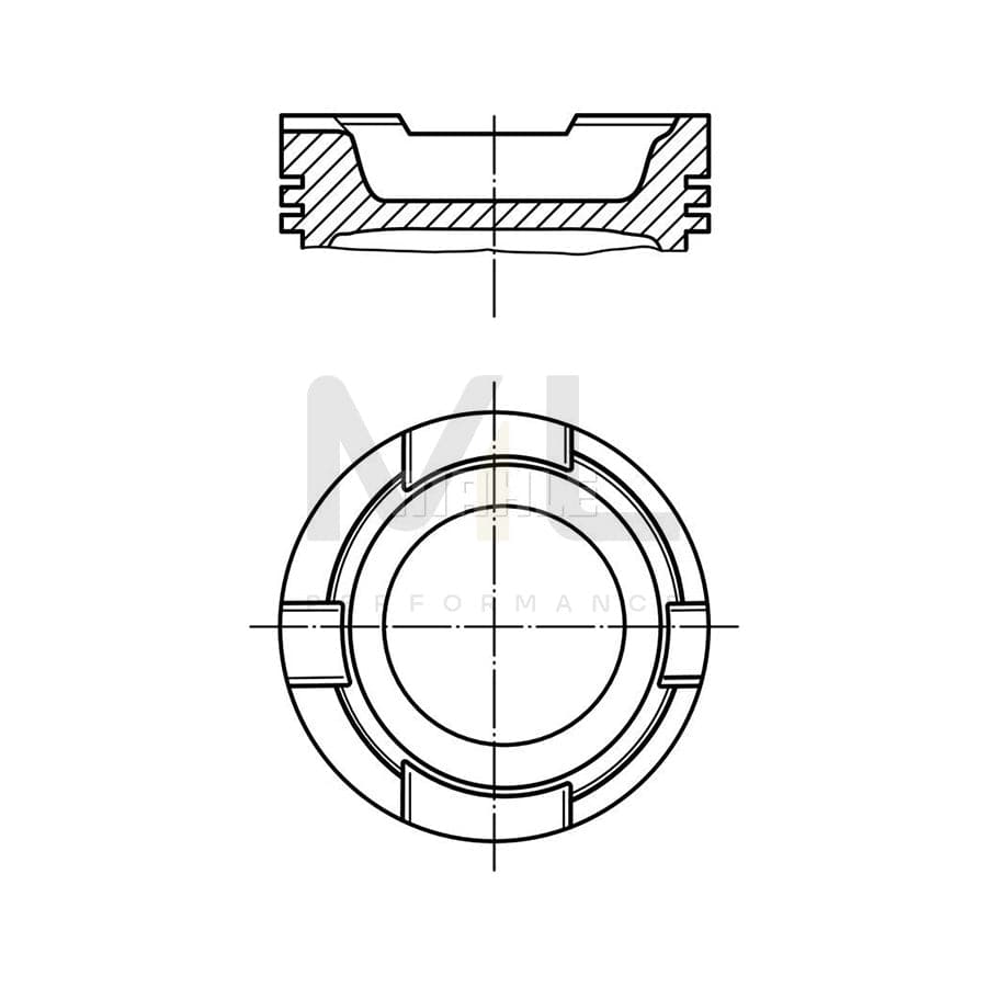 MAHLE ORIGINAL 229 55 00 Piston 108,0 mm, with piston ring carrier, without cooling duct | ML Performance Car Parts