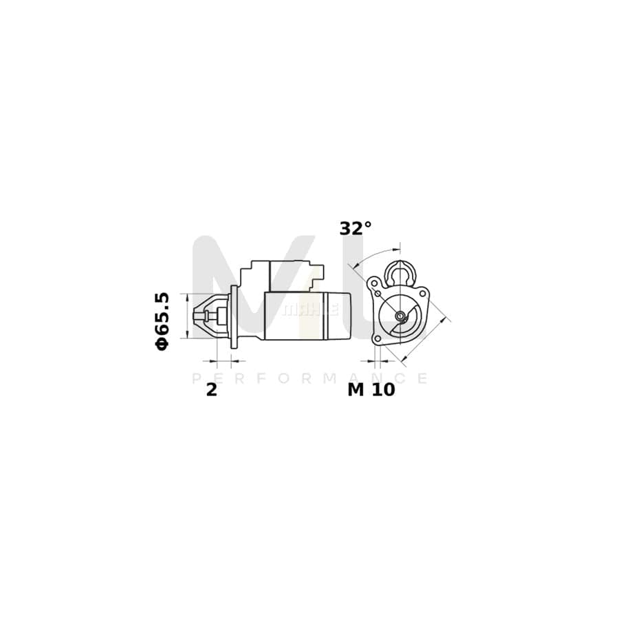 MAHLE ORIGINAL MS 371 Starter motor 12V 1,4kW, Teeth Quant.: 9 | ML Performance Car Parts