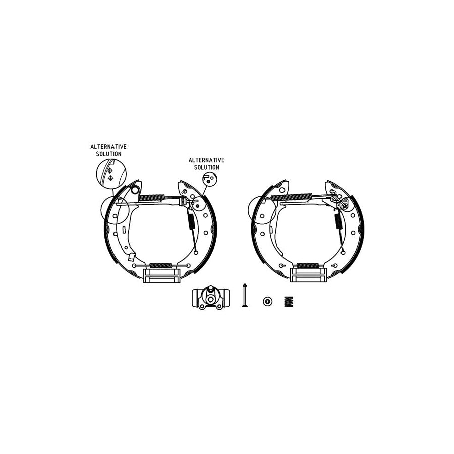 Hella Shoe Kit Pro 8DB 355 004-431 Brake Set, Drum Brakes