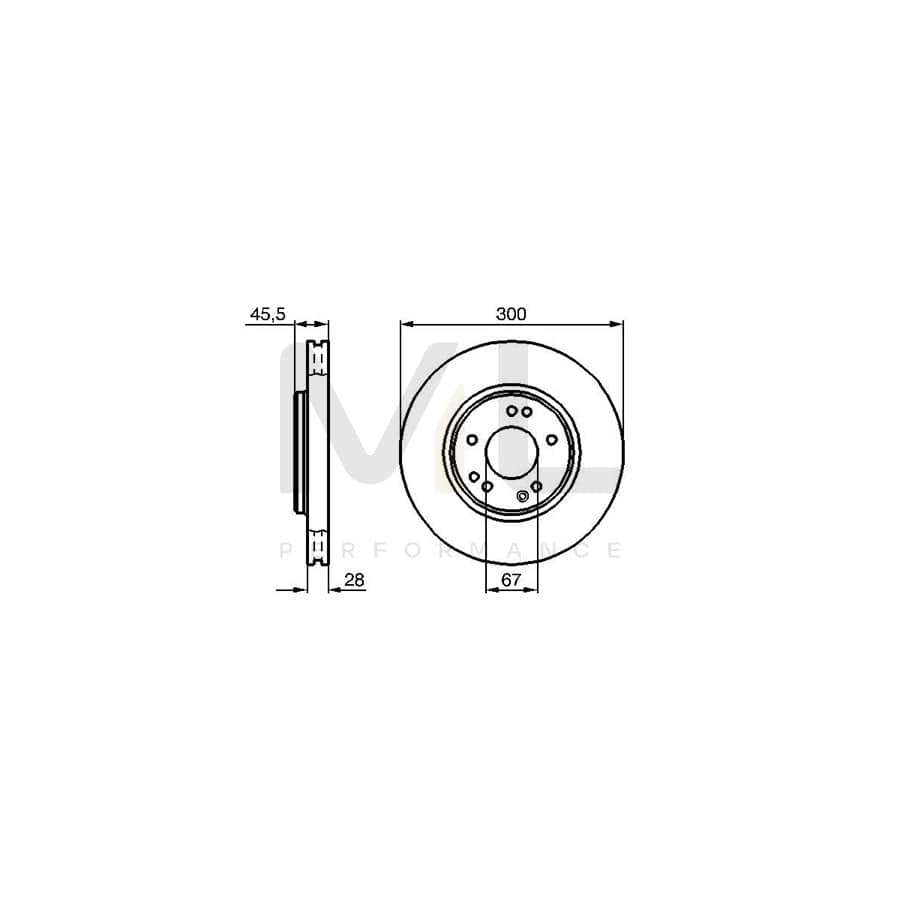 BOSCH 0 986 478 526 Brake Disc Internally Vented, Vented, Coated, Alloyed / High-carbon | ML Performance Car Parts