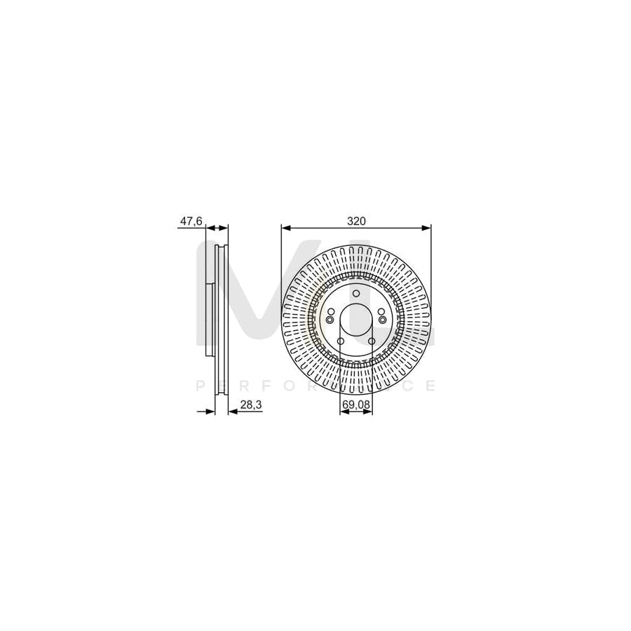 BOSCH 0 986 479 A21 Brake Disc Vented, Coated, Alloyed / High-carbon, with bolts/screws | ML Performance Car Parts