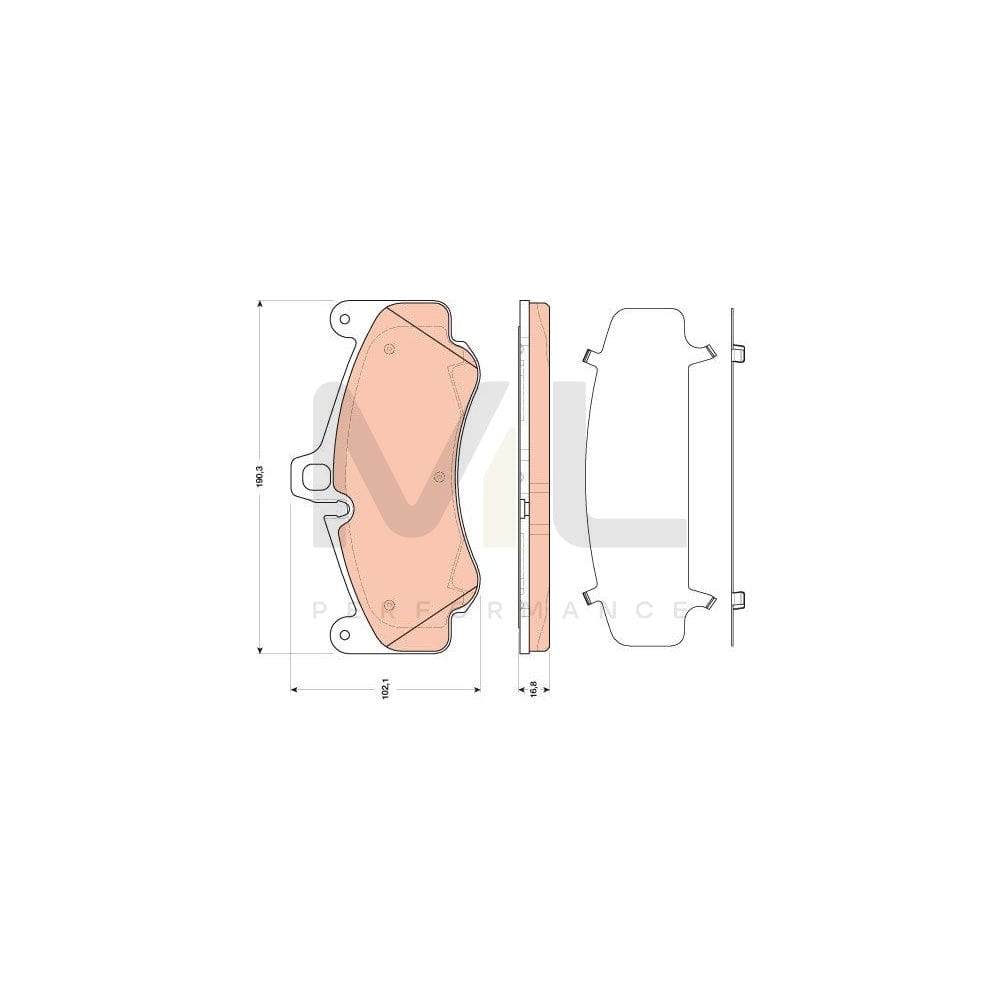 TRW Gdb1817 Brake Pad Set For Porsche 911 Prepared For Wear Indicator | ML Performance Car Parts