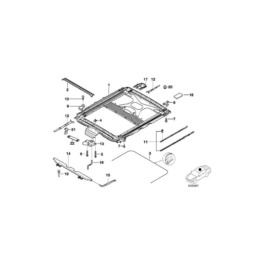 Genuine BMW 67618380136 E39 E38 Sliding Roof Drive Unit With Module (Inc. 525tds, 540i & 523i) | ML Performance UK