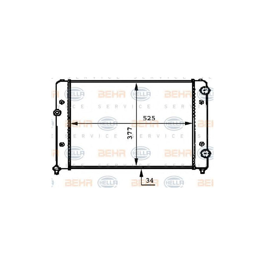 Hella 8MK 376 717-734 Engine Radiator For VW Passat