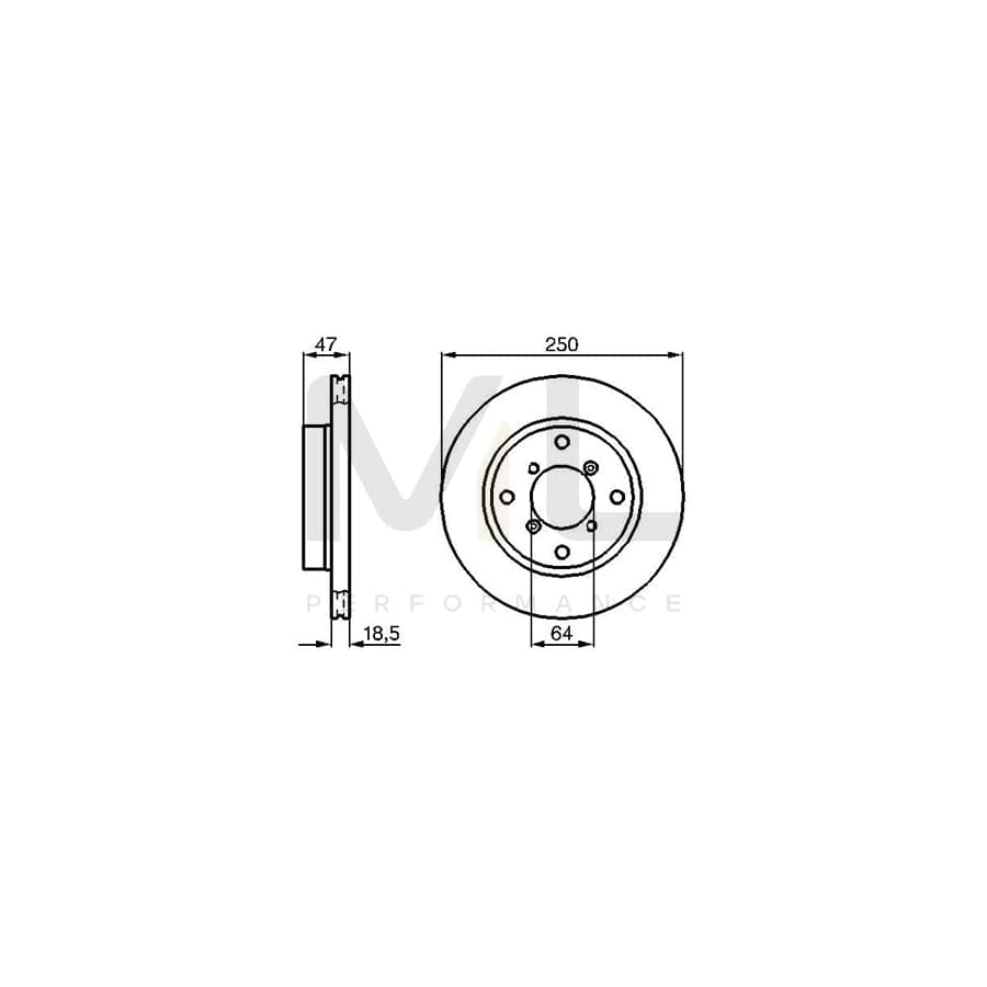 BOSCH 0 986 478 540 Brake Disc for SUZUKI SWIFT Internally Vented, Vented, Oiled | ML Performance Car Parts