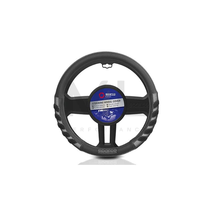 SPARCO S101 INTL SPCS101GR Steering wheel cover Black/Grey, Ø: 37-38cm, PVC, elastic | ML Performance Car Parts