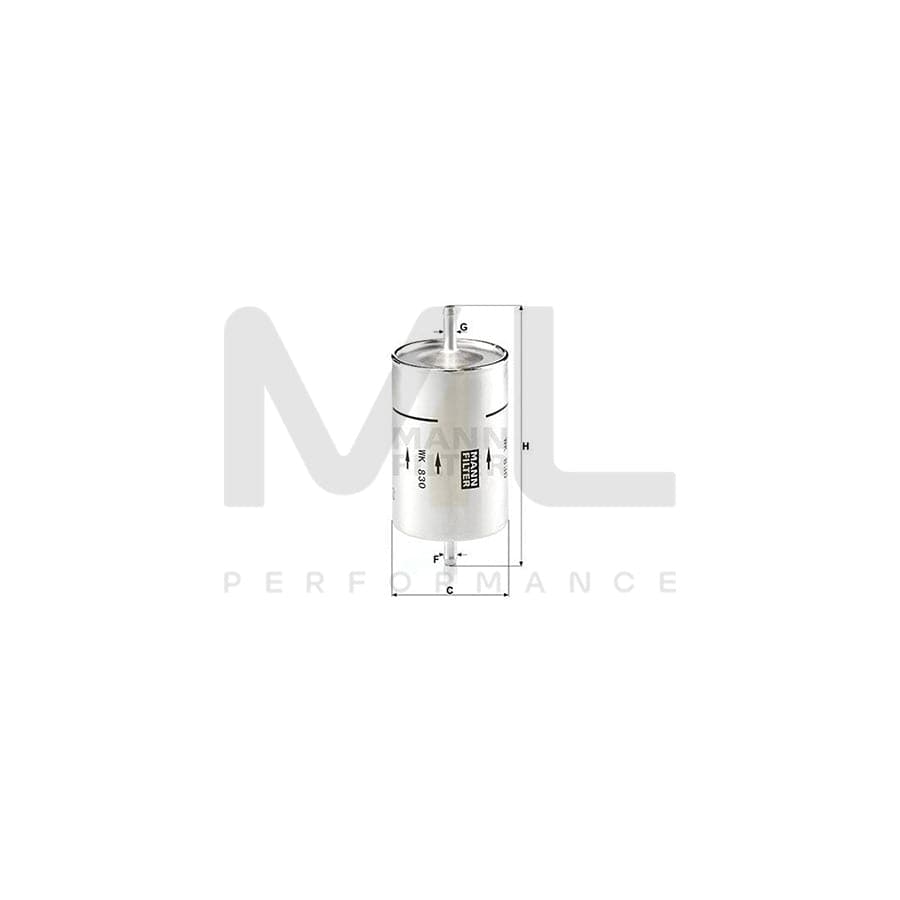 MANN-FILTER WK 830 Fuel filter In-Line Filter | ML Performance Car Parts