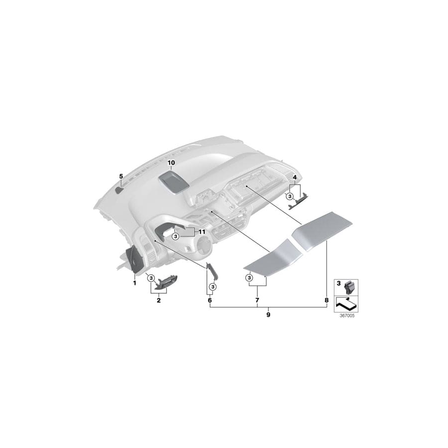 Genuine BMW 51459282994 I01 I01 Trim Panel, I-Panel, Outer Right (Inc. i3 94Ah Rex, i3 94Ah & i3s 94Ah Rex) | ML Performance UK Car Parts