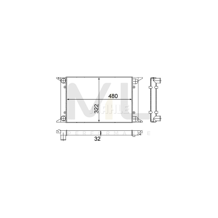 MAHLE ORIGINAL CR 415 000P Engine radiator Mechanically jointed cooling fins, Automatic Transmission, Manual Transmission | ML Performance Car Parts