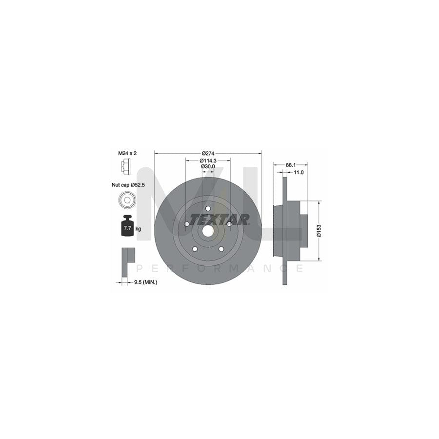 TEXTAR 92232600 Brake Disc Solid, with integrated magnetic sensor ring, with wheel bearing | ML Performance Car Parts