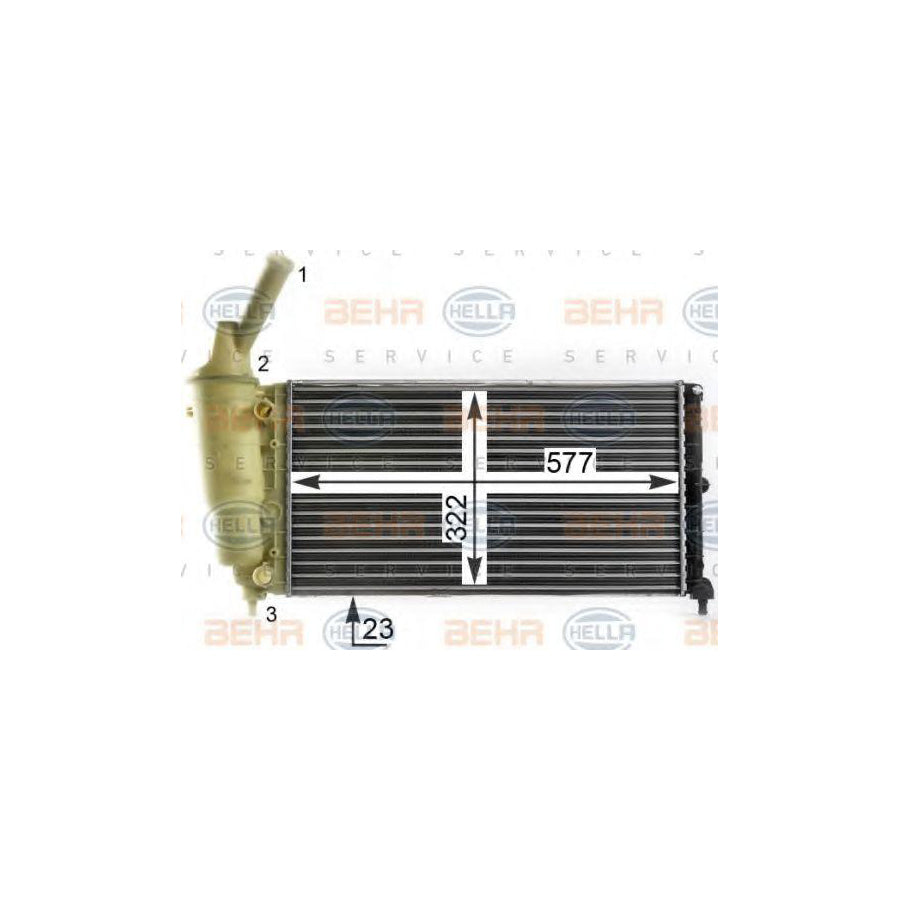 Hella 8MK 376 900-244 Engine Radiator For Lancia Y (840)