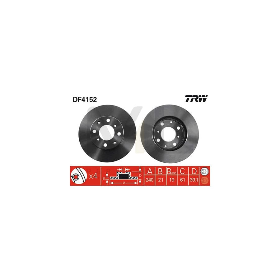 TRW DF4152 Brake Disc Vented, Painted | ML Performance Car Parts