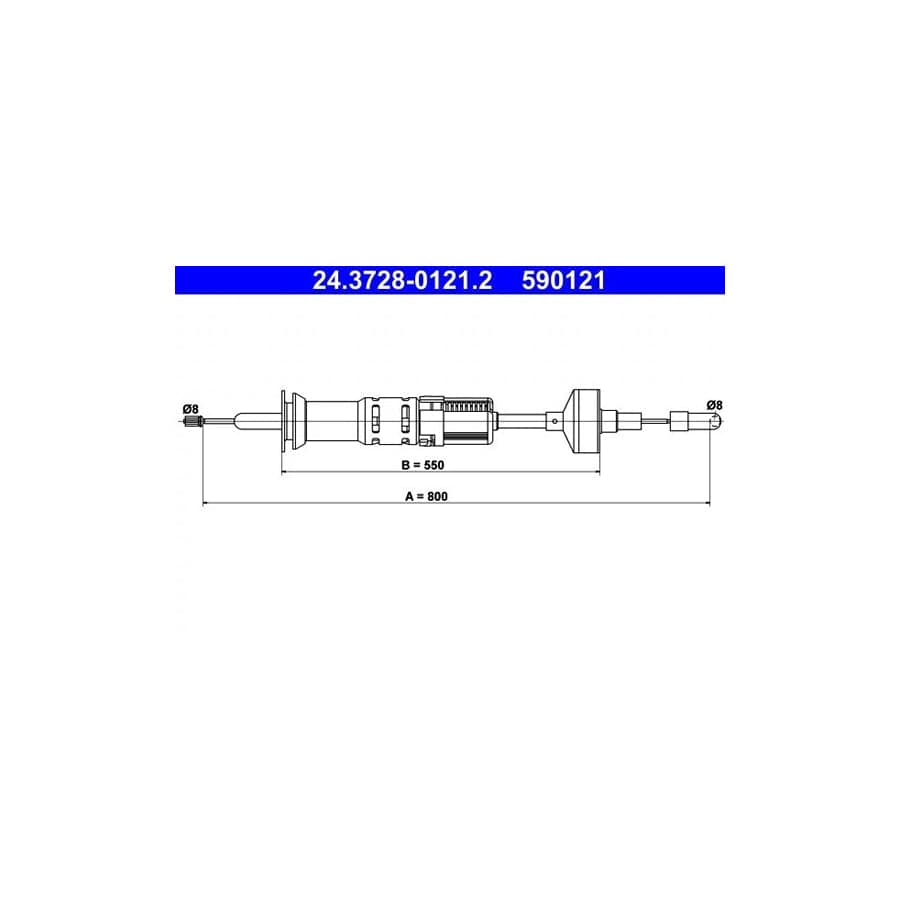 ATE 24.3728-0121.2 Clutch Cable