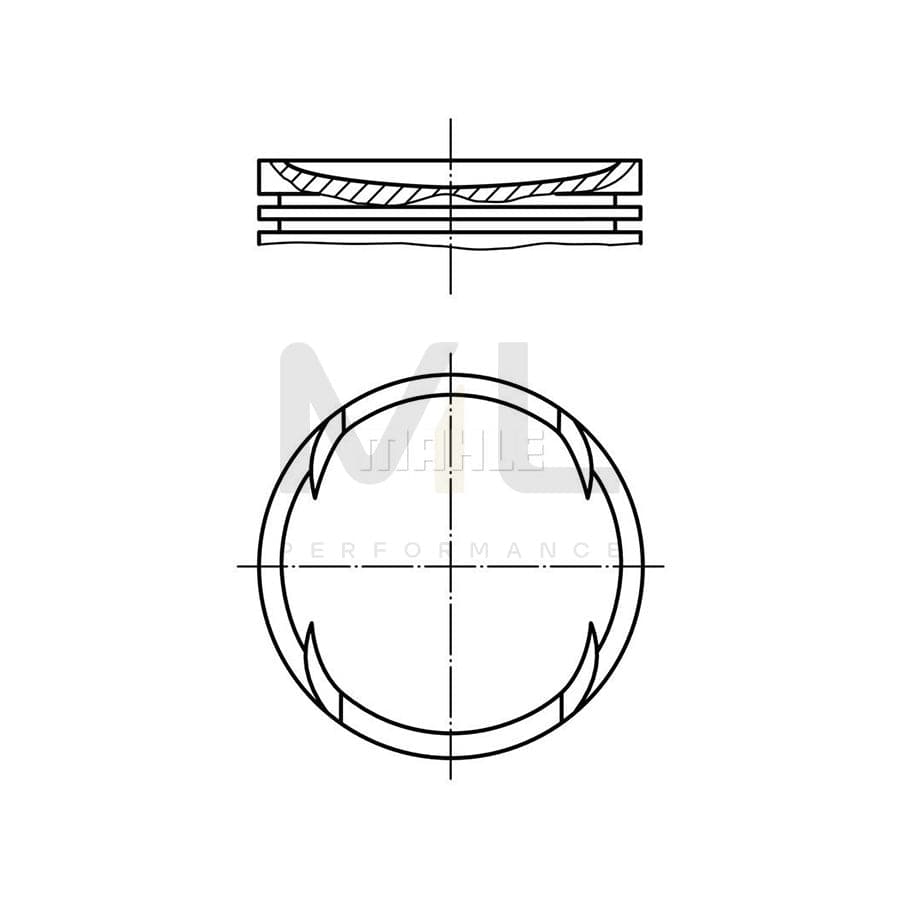 MAHLE ORIGINAL 030 64 01 Piston 77,01 mm, without cooling duct | ML Performance Car Parts