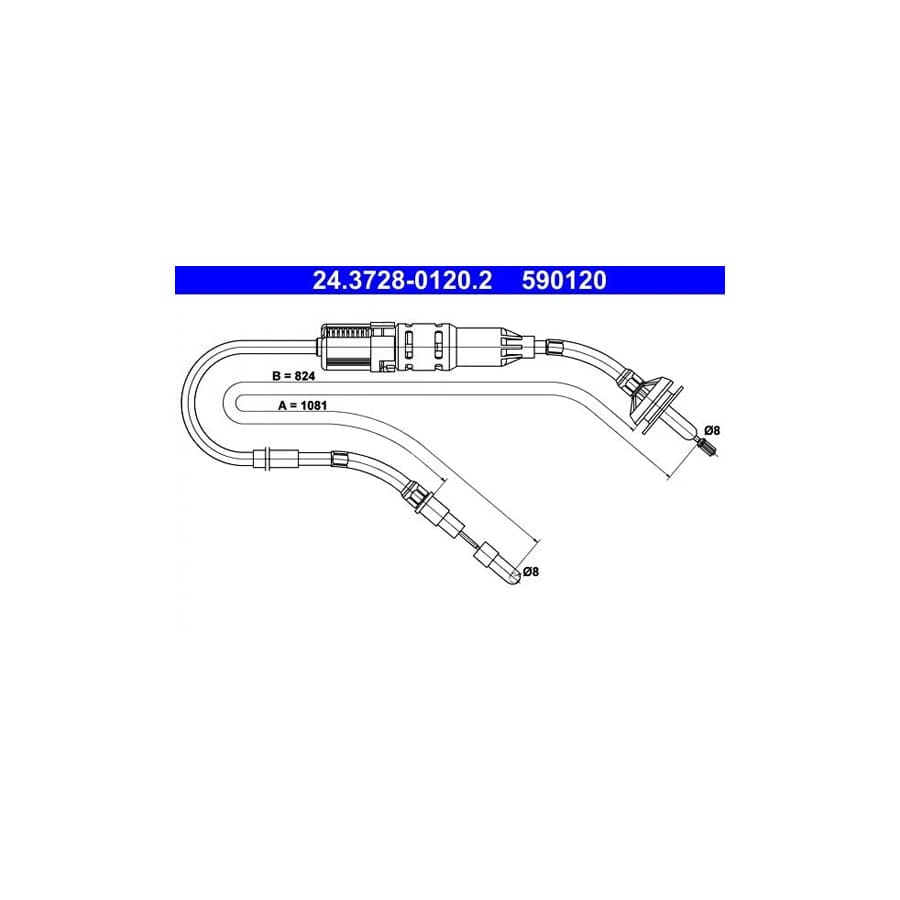 ATE 24.3728-0120.2 Clutch Cable