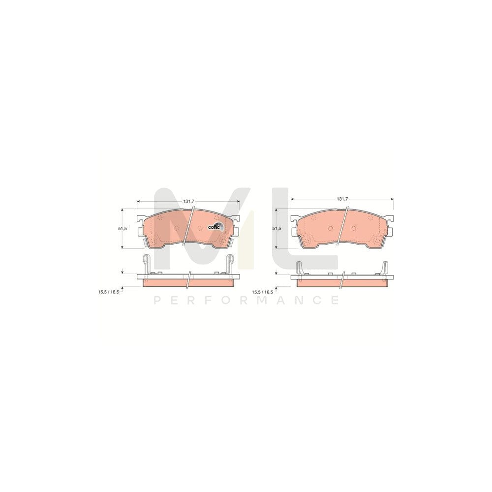 TRW Cotec Gdb1139 Brake Pad Set With Acoustic Wear Warning | ML Performance Car Parts