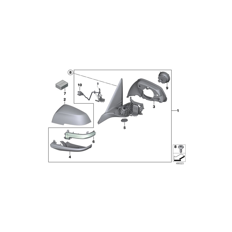 Genuine BMW 67137461781 F39 Mirror Electronics, Left (Inc. X2 25iX, X2 18dX & X2 20iX) | ML Performance UK