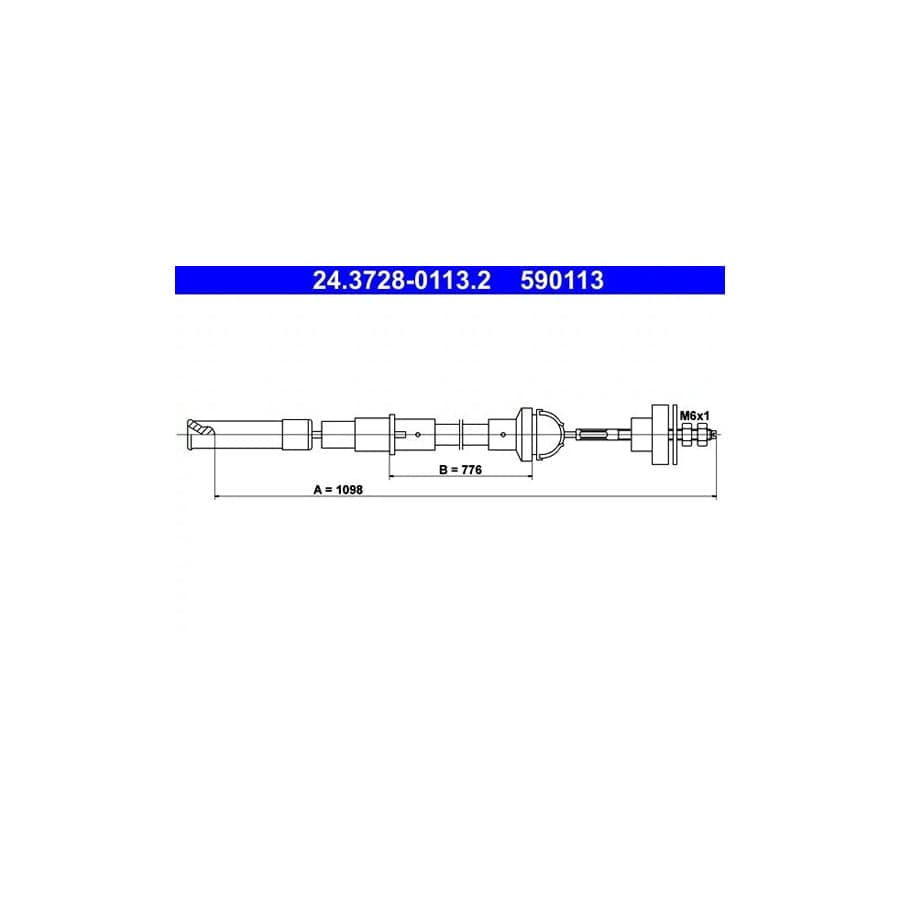 ATE 24.3728-0113.2 Clutch Cable