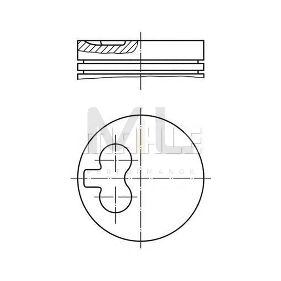 MAHLE ORIGINAL 008 63 01 Piston 83,4 mm, with piston rings, with piston ring carrier | ML Performance Car Parts