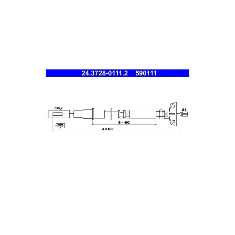 ATE 24.3728-0111.2 Clutch Cable