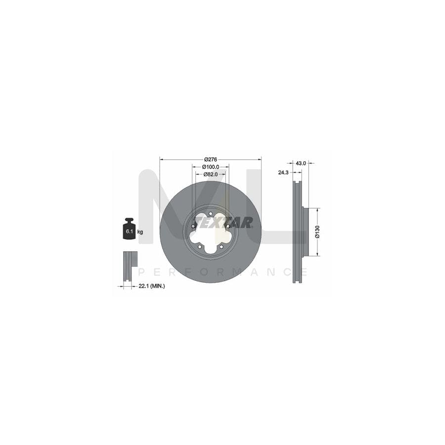 TEXTAR 92110000 Brake Disc for FORD TRANSIT Internally Vented, without wheel hub, without wheel studs | ML Performance Car Parts