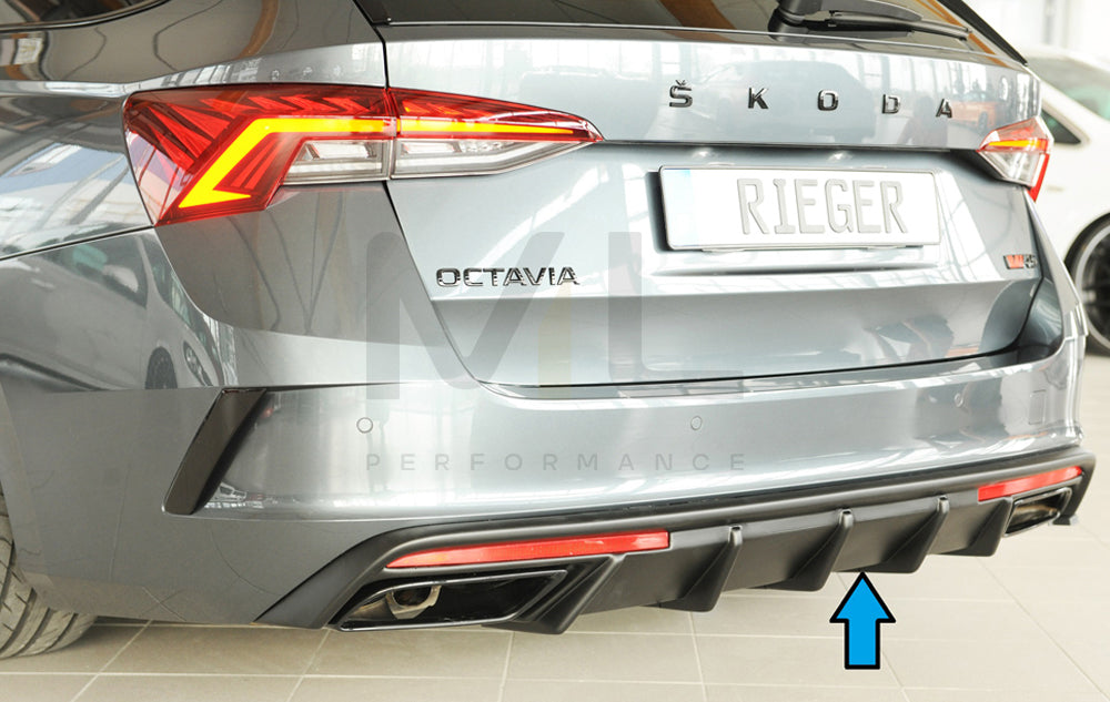 Rieger 00079037 Skoda NX Octavia RS Rear Diffuser 1 | ML Performance UK Car Parts