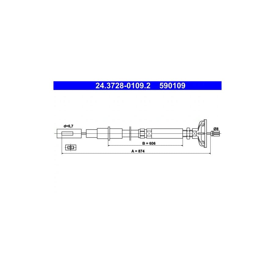 ATE 24.3728-0109.2 Clutch Cable For Vw Scirocco