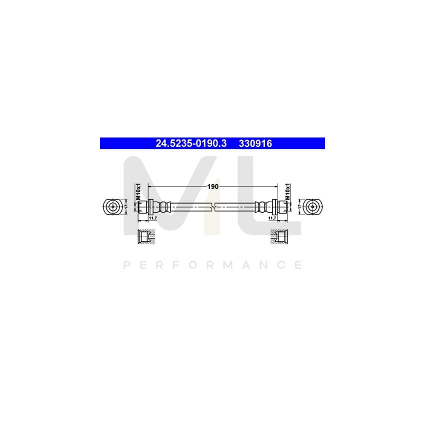 ATE 24.5235-0190.3 Brake Hose 190mm | ML Performance Car Parts