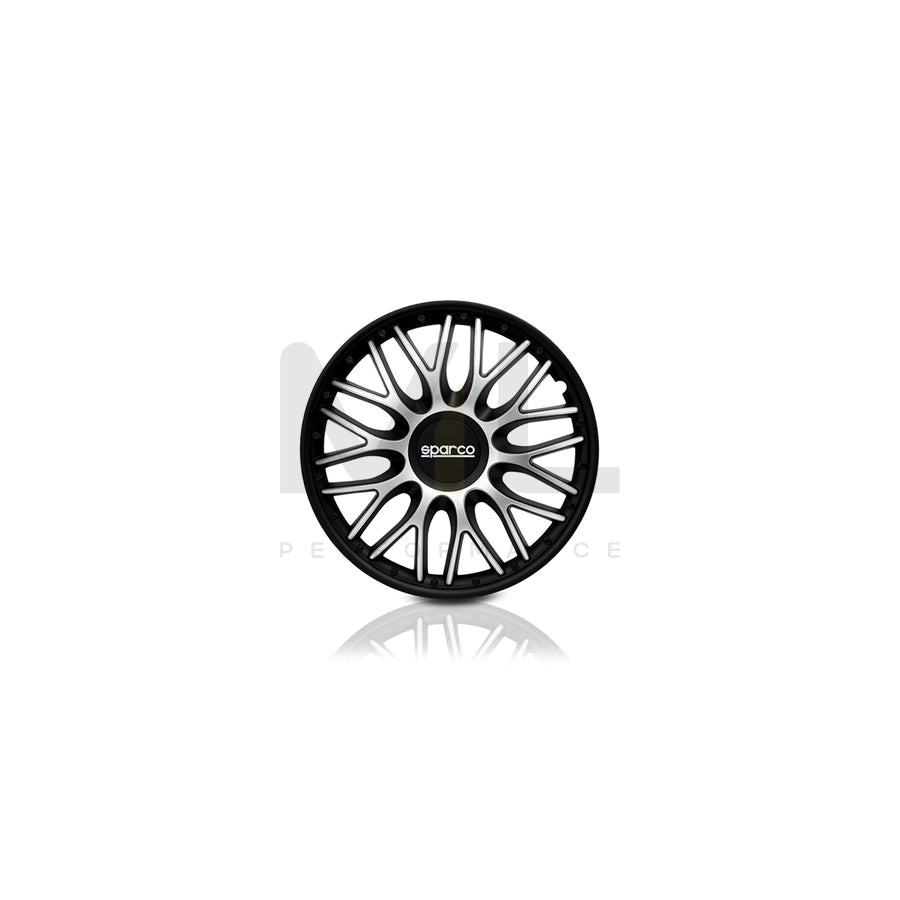 SPARCO ROMA SPC1596SVBK Wheel trims 15 Inch Black/Silver | ML Performance Car Parts