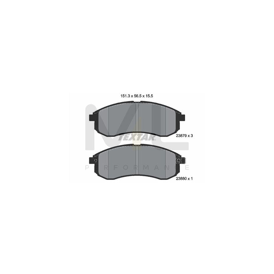 TEXTAR 2387902 Brake pad set for MITSUBISHI L200 III Pickup (K6) with acoustic wear warning | ML Performance Car Parts