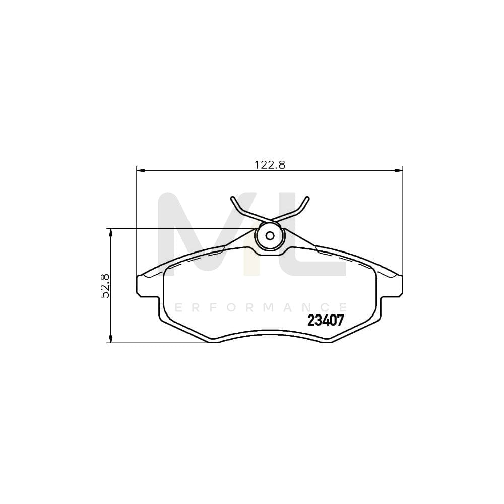 Hella 8DB 355 010-161 Brake Pad Set Not Prepared For Wear Indicator, With Accessories | ML Performance Car Parts