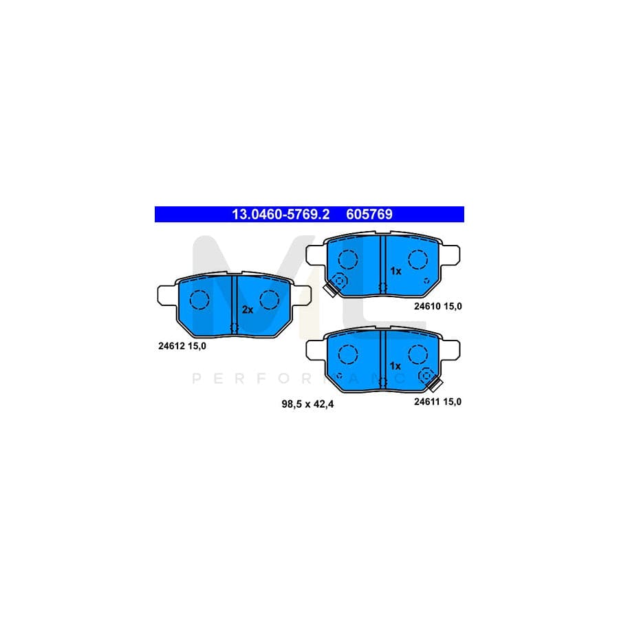 ATE 13.0460-5769.2 Brake pad set with acoustic wear warning | ML Performance Car Parts