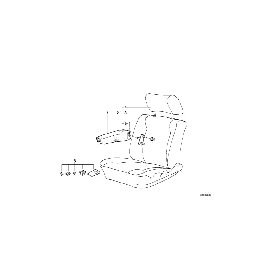 Genuine BMW 52108140497 E34 E32 Armrest Cloth Left ULTRAMARIN (Inc. 525ix, 525td & 730iL) | ML Performance UK Car Parts