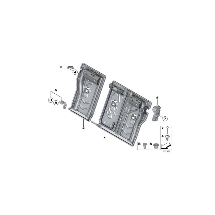 Genuine BMW 52207243613 F36 F20 F21 Frame, Backrest Right (Inc. 330dX, 420dX & 118i) | ML Performance UK Car Parts