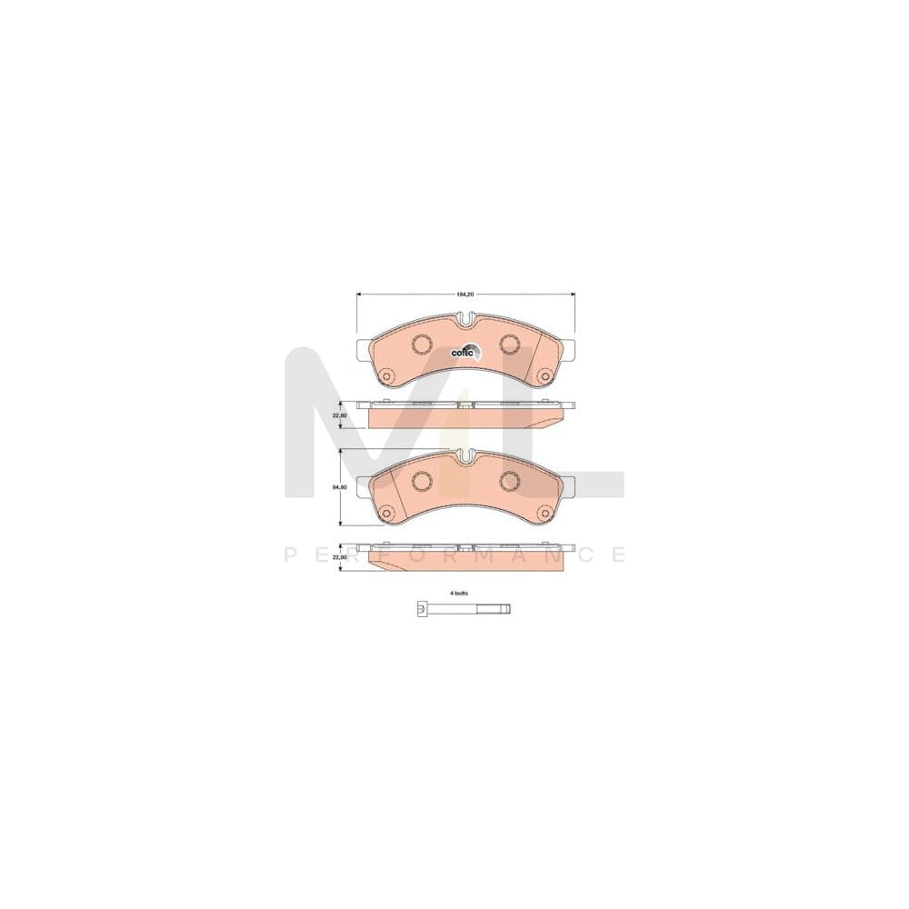 TRW Cotec Gdb1780 Brake Pad Set For Iveco Daily Prepared For Wear Indicator, With Brake Caliper Screws, With Accessories | ML Performance Car Parts